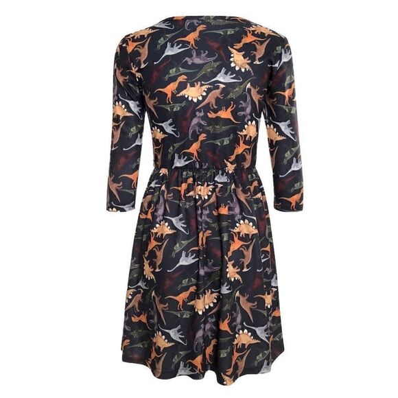 La Vie Lente Dinosaur Skater Dress XS/S - Picture 2 of 6